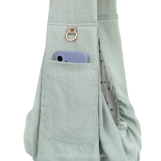 LIGHTWEIGHT LINEN DOG SLING CARRIER - ERIN