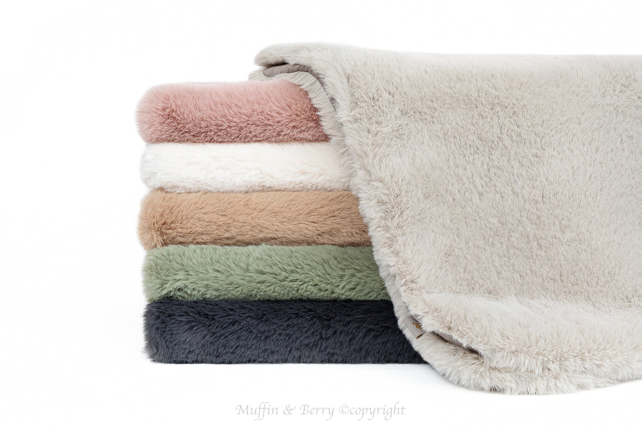 Faux bunny fur blanket ZOEY