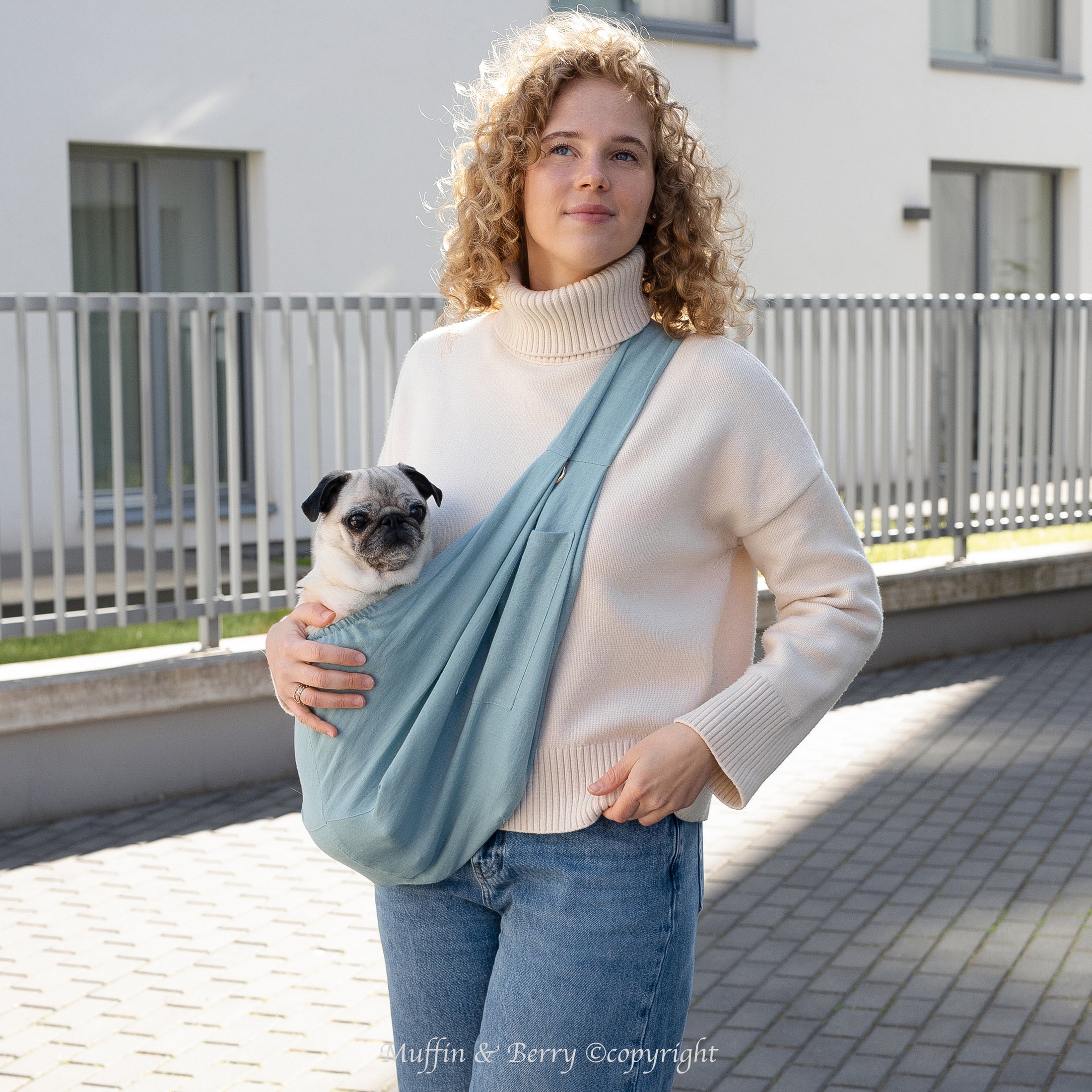 NEW Linen Sling Bag for Pets - JOSIE Lightweight Summer Carrier