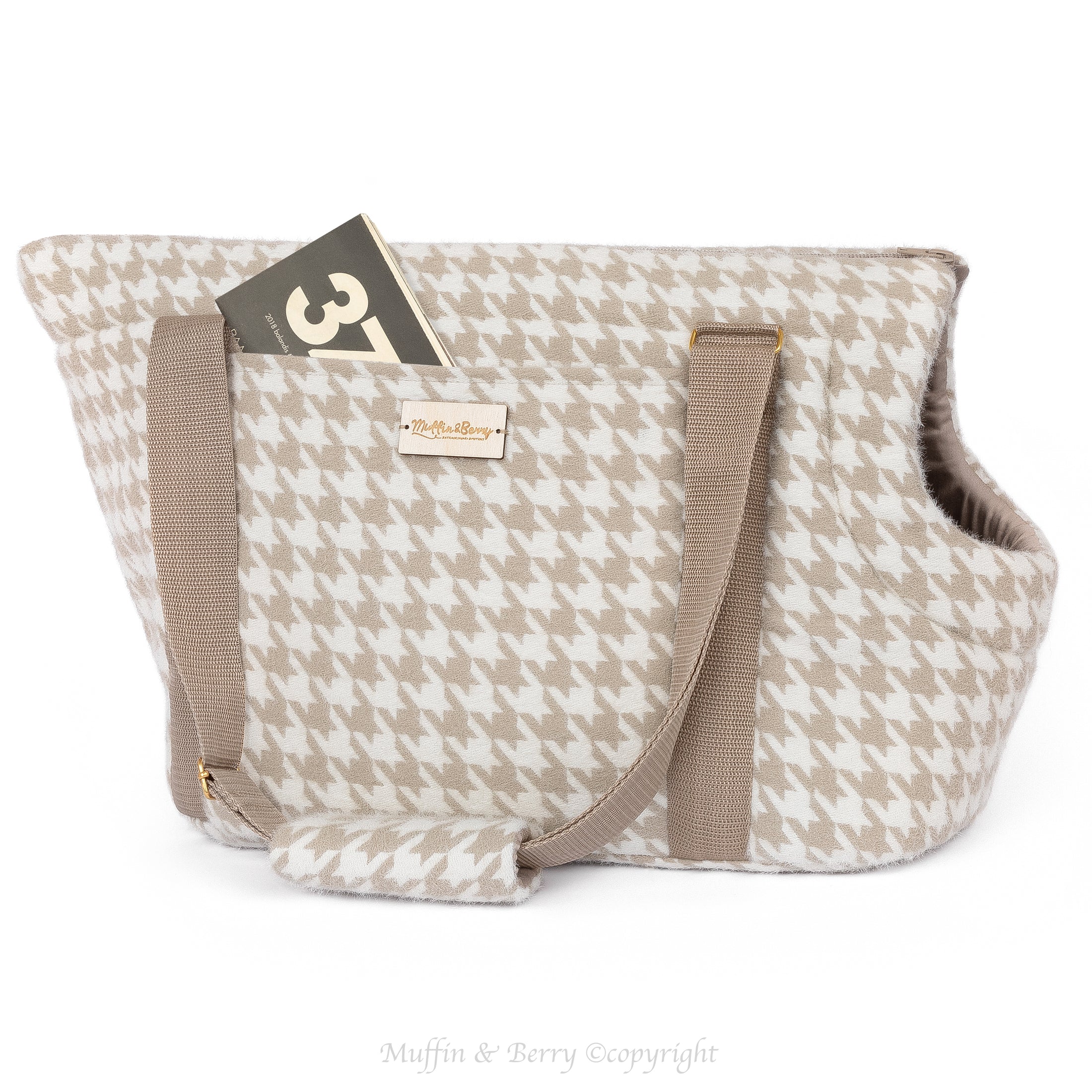 PET CARRIER HOUNDSTOOTH TWEED - AURELIA